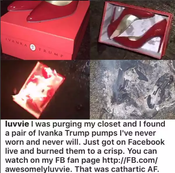 Nigerian Writer Burns Her New Shoes Made By Ivanka Trump